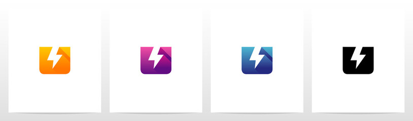 Thunder On A Letter Logo Design U © recehan