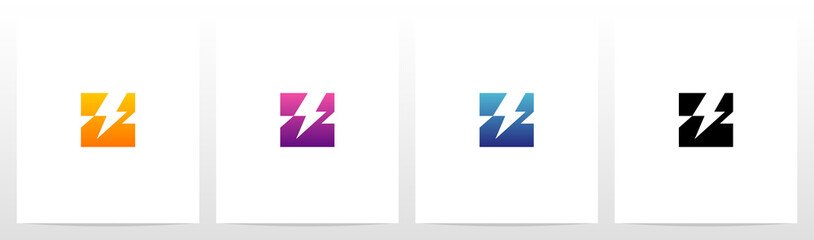 Thunder On A Letter Logo Design Z