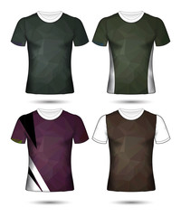  t-shirt templates abstract geometric collection of different colors polygonal mosaic