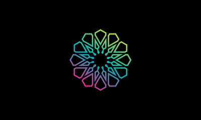 illustration logo from prism colorful or floral prism logo design concept