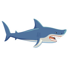 サメの全身イラスト　横