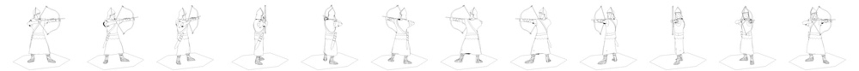 3D rendering, warrior character, illustration