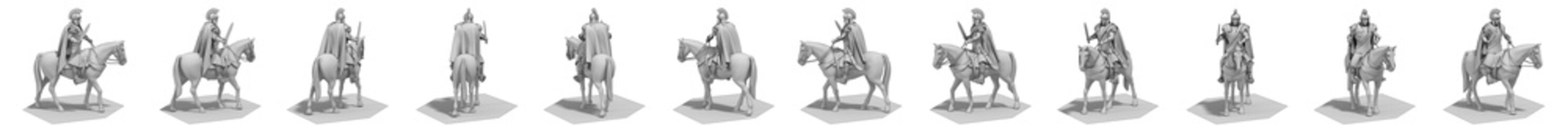 rider, warrior on horseback, 3D rendering, 3D illustration