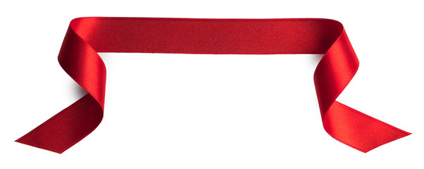 Satin ribbon banner on white