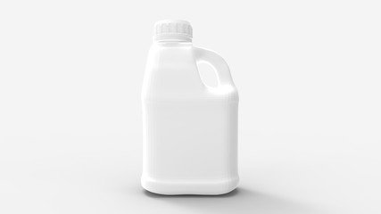 3d rendering of a white plastic bottle isolated in a studio background
