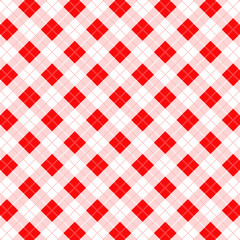 Tartan red and white seamless pattern.