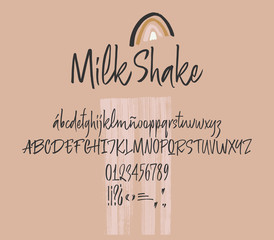 Milk Shake handwritten font. Script. 