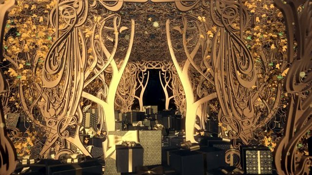 Christmas Art Nouveau Gift Box 02 is motion footage for celebration films and cinematic in christmas scene. Also good background for scene and titles, logos.