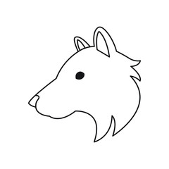 Line icon wolf head vector symbol sign