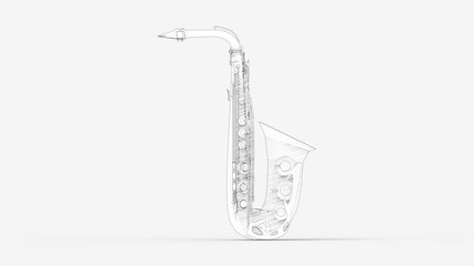 Fototapeta na wymiar 3d rendering of a saxophone isolated in studio background