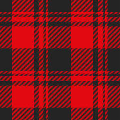 Tartan red and black seamless pattern.