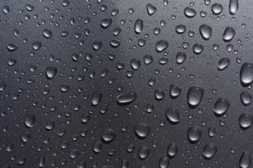 Water drops on metallic surface