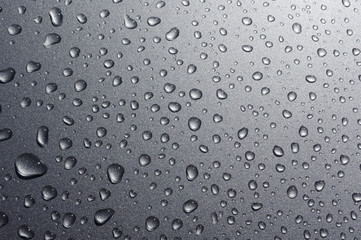 Water drops on metallic surface