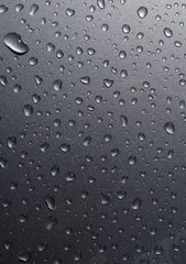 Water drops on metallic surface