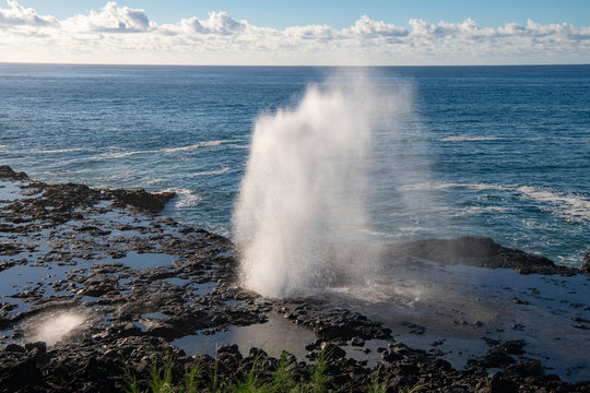 Spouting Horn blowhole on Kauai, Hawaii
