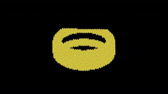 Symbol ring is knitted from a woolen thread. Knit like a sweater