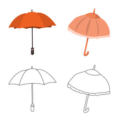 Vector design of protection and closed icon. Set of protection and rainy vector icon for stock.