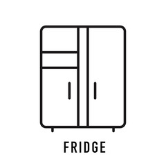 Fridge icons. Outline fridge vector icon