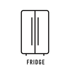 Fridge icons. Outline fridge vector icon