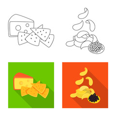 Isolated object of taste and seasonin symbol. Collection of taste and organic stock symbol for web.