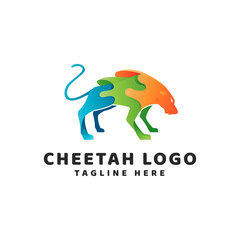 Tiger Cheetah Gradient Modern Logo Vector Icon Illustration