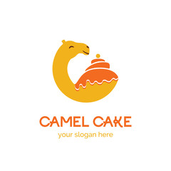 Camel cake logo. Vector design 