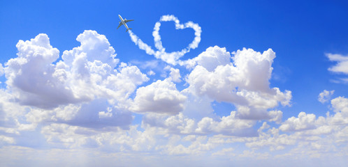 Aircraft draw a heart in the sky