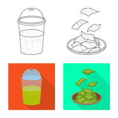 Vector illustration of protein and sea symbol. Set of protein and natural stock vector illustration.