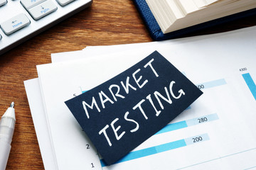 Conceptual photo showing printed text Market testing