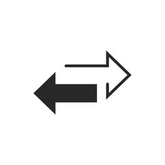 Transfer arrow icon. Vector illustration, flat design