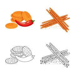Isolated object of taste and seasonin sign. Set of taste and organic vector icon for stock.