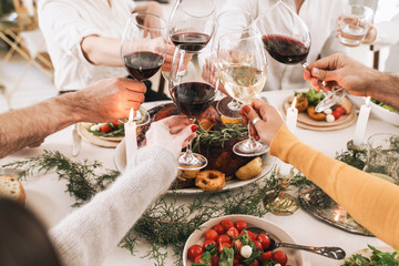 Big family celebrating Christmas together at home