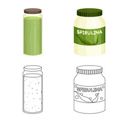 Isolated object of protein and sea sign. Set of protein and natural stock symbol for web.