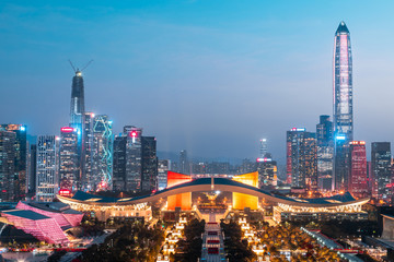 Night city view of Shenzhen, China - 306852722