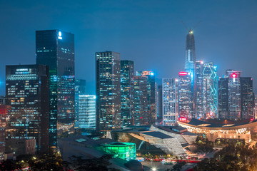 Fototapeta na wymiar Night city view of Shenzhen, China