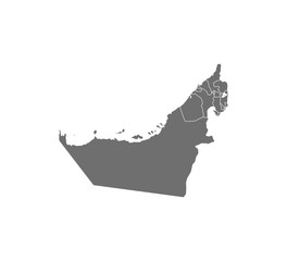 UAE Map, states border map. Vector illustration.