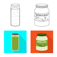 Vector illustration of protein and sea icon. Set of protein and natural stock symbol for web.