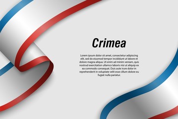 Waving ribbon or banner with flag Region of Russia