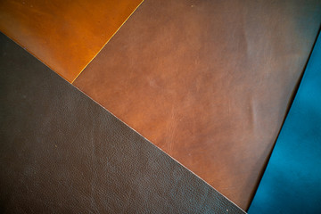 Various many color of genuine leather background