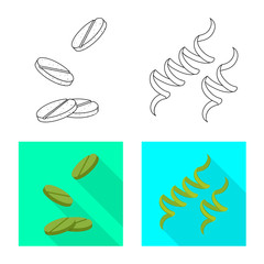 Vector design of protein and sea icon. Set of protein and natural stock vector illustration.