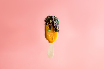 Ice cream sticks of fruits