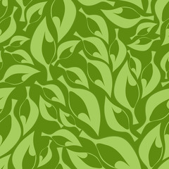 Cartoon color vector pattern with leaves