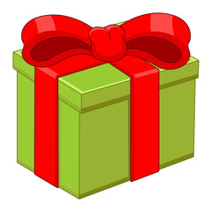 Cartoon illustration of christmas gifts isolated on white background