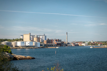 Fototapeta premium Karlshamn AAK Factory and Cityscape