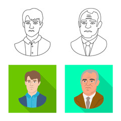 Fototapeta premium Vector illustration of checkmate and thin icon. Set of checkmate and target stock symbol for web.