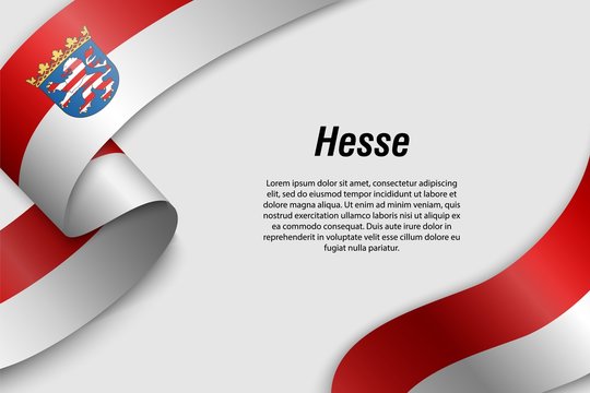 Waving ribbon or banner with flag State of Germany