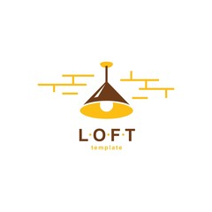 Loft Logo lustre and brick wall vector symbol © vectorboom