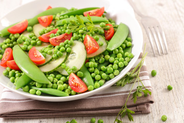 green bean, cucumber and pea salad