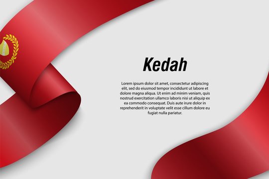 Waving ribbon or banner with flag State of Malaysia
