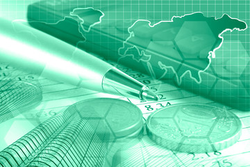 Mail signs, graph and buildings